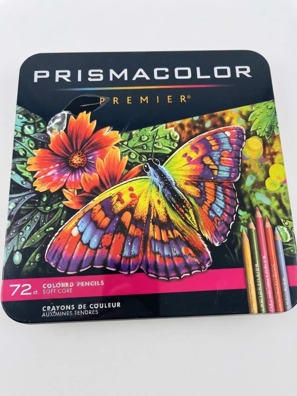 Prismacolor Premier Soft Core Colored Pencils 72 Count Butterfly Tin Set